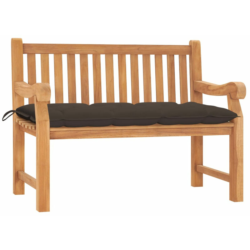 Banc de jardin avec coussin 120 cm Bois de teck massif