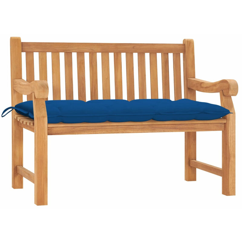 Banc de jardin avec coussin 120 cm Bois de teck massif