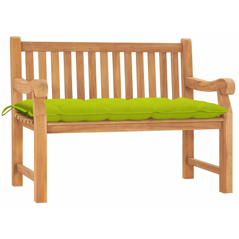 Banc de jardin avec coussin 120 cm Bois de teck massif
