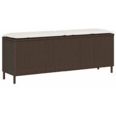 Banc de jardin avec coussin gris 110x30x40,5 résine tressée