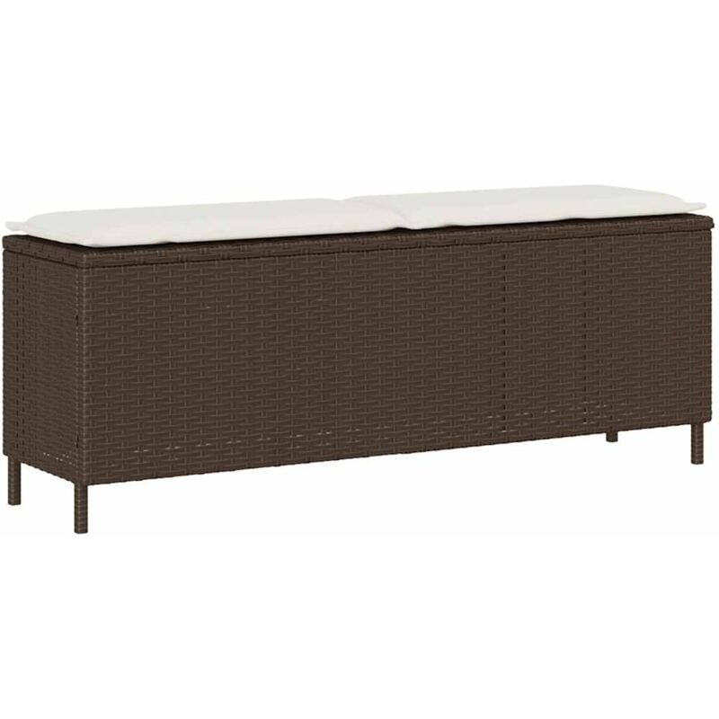 Vidaxl - Banc de jardin avec coussin marron 110x30x40,5cm résine tressée