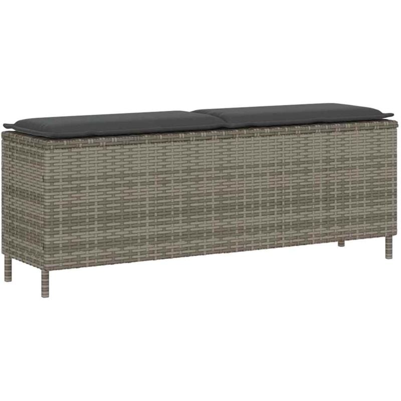 Vidaxl - Banc de jardin avec coussin gris 110x30x40,5 cm résine tressée