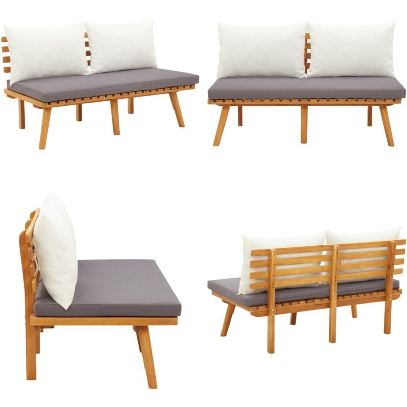 Banc de jardin avec coussins 115 cm Bois solide d'acacia - Banc De Jardin - Mobilier De Jardin - Banc En Bois - Acacia - Coussin - Home & Living