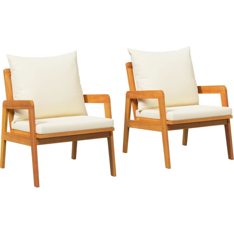 Chaises de jardin 2 pcs 59,5 x 65 x 71,5 cm Bois massif d'acacia Vidaxl