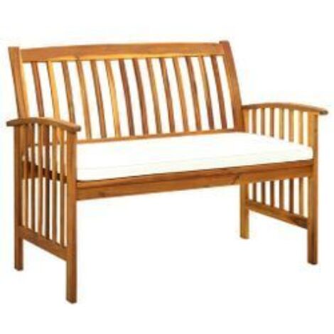 Banc de jardin avec coussins 119cm Bois solide d'acacia