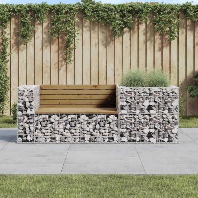 Vidaxl - Banc de jardin avec panier en gabion bois de pin imprégné