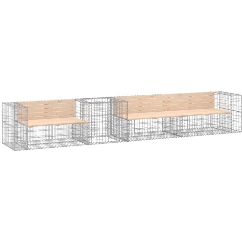 Vidaxl - Banc de jardin avec panier en gabion bois massif de pin