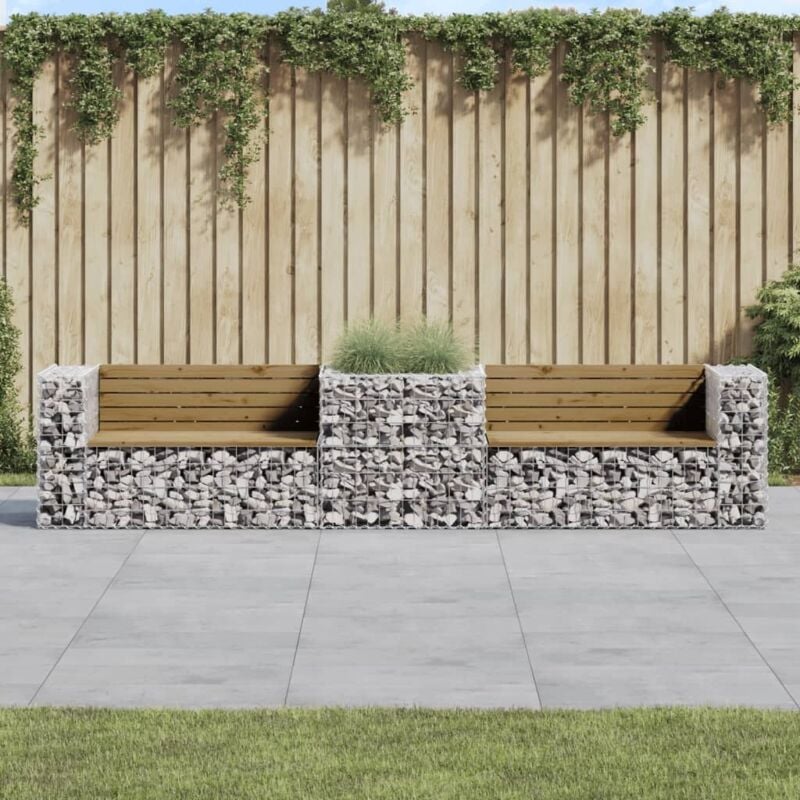 Vidaxl - Furniture Limited - Banc de jardin avec panier en gabion bois de