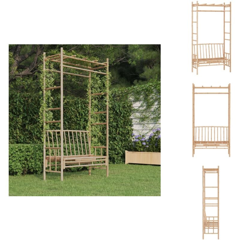 Vidaxl - Banc de jardin avec pergola 116 cm Bambou - Banc De Jardin - Meuble De Jardin - Mobilier De Jardin - Pergola - Bambou