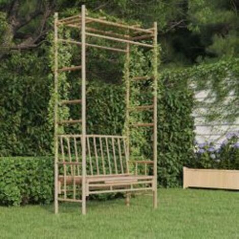 Banc de jardin avec pergola 116cm Bambou