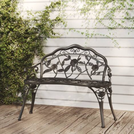 Banc de jardin Banc d'extérieur Banquette 100 cm Aluminium coulé Noir 83251