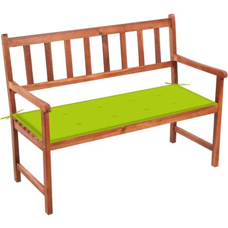 Banc de jardin  Banc d'extérieur Banquette avec coussin 120 cm Bois d'acacia massif 28097