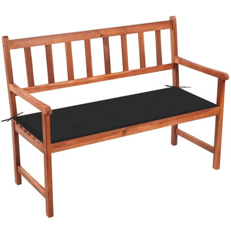 Banc de jardin  Banc d'extérieur Banquette avec coussin 120 cm Bois d'acacia massif 36980