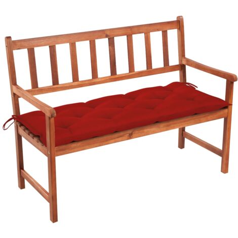 Banc de jardin Banc d'extérieur Banquette avec coussin 120 cm Bois d'acacia massif 47739