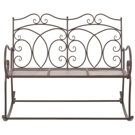 Banc de jardin  Banc extérieur  Banquette de jardin 104 cm Fer Marron antique
