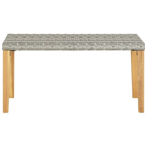 Banc de jardin  Banc extérieur  Banquette de jardin 120 cm Gris Résine tressée et bois d'acacia