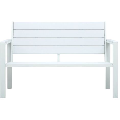 Banc de jardin  Banc extérieur  Banquette de jardin 120 cm PEHD Blanc Aspect de bois