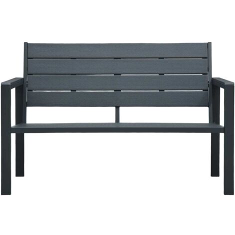 Banc de jardin  Banc extérieur  Banquette de jardin 120 cm PEHD Gris Aspect de bois