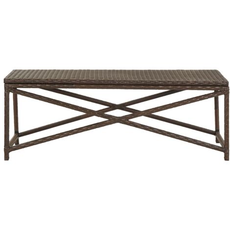Banc de jardin  Banc extérieur  Banquette de jardin 120 cm Résine tressée Marron