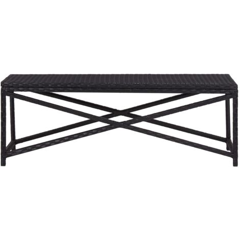 Banc de jardin  Banc extérieur  Banquette de jardin 120 cm Résine tressée Noir
