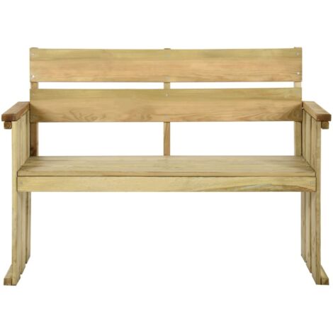 Banc de jardin  Banc extérieur  Banquette de jardin 121 cm bois de pin imprégné