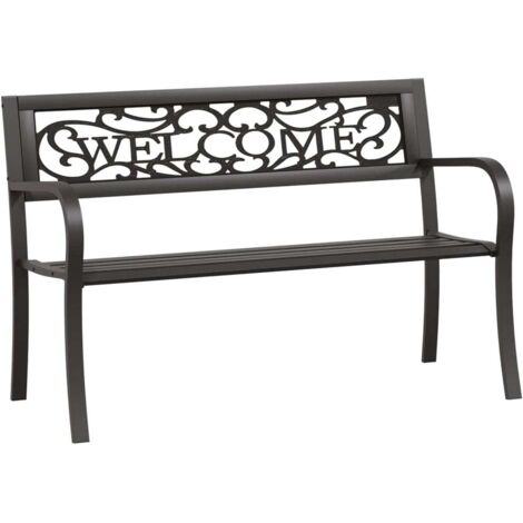 Banc de jardin  Banc extérieur  Banquette de jardin 125 cm Acier Noir