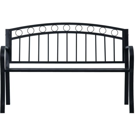 Banc de jardin  Banc extérieur  Banquette de jardin 125 cm Noir Acier