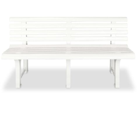 Banc de jardin  Banc extérieur  Banquette de jardin 145,5 cm Plastique Blanc