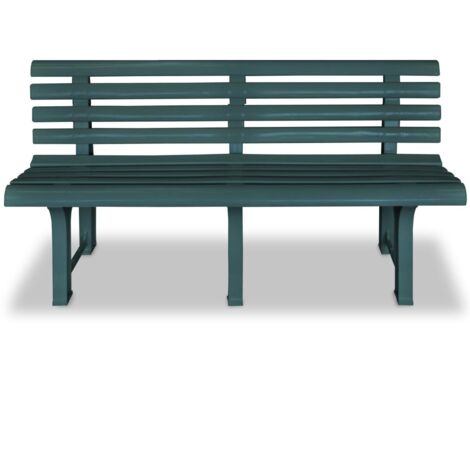 Banc de jardin  Banc extérieur  Banquette de jardin 145,5 cm Plastique Vert