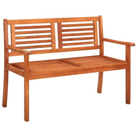 Banc de jardin  Banc extérieur  Banquette de jardin 2 places avec coussin 120 cm Bois d'eucalyptus