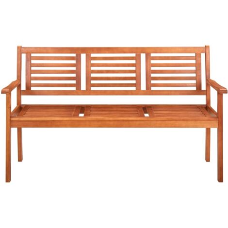 Banc de jardin  Banc extérieur  Banquette de jardin 3 places 150 cm Bois d'eucalyptus solide