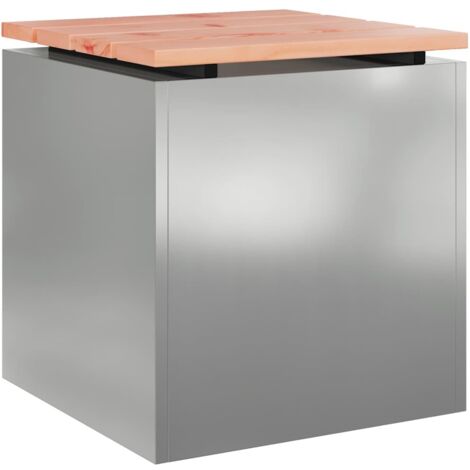 Banc de jardin  Banc extérieur  Banquette de jardin Argent 40 x 40 x 43 cm Acier galvanisé