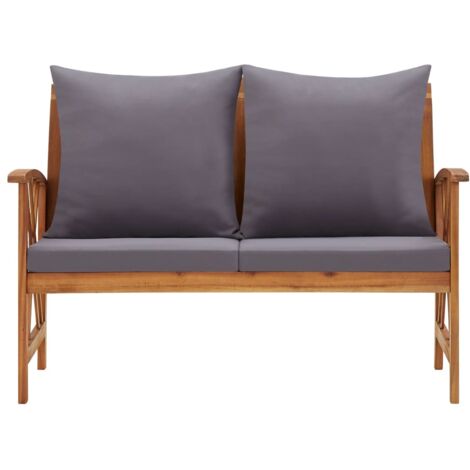 Banc de jardin  Banc extérieur  Banquette de jardin avec coussins 119 cm Bois solide d'acacia