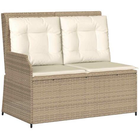Banc de jardin  Banc extérieur  Banquette de jardin Beige polyrotin