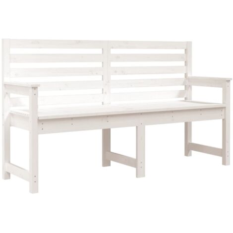 Banc de jardin  Banc extérieur  Banquette de jardin blanc 159,5x48x91,5 cm bois massif de pin