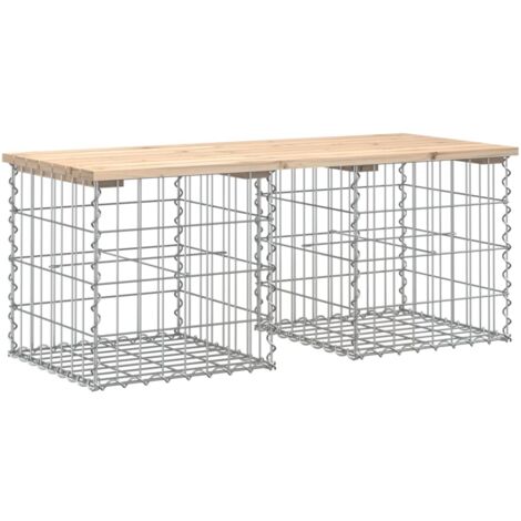 Banc de jardin  Banc extérieur  Banquette de jardin design de gabion 103x44x42 cm bois massif de pin