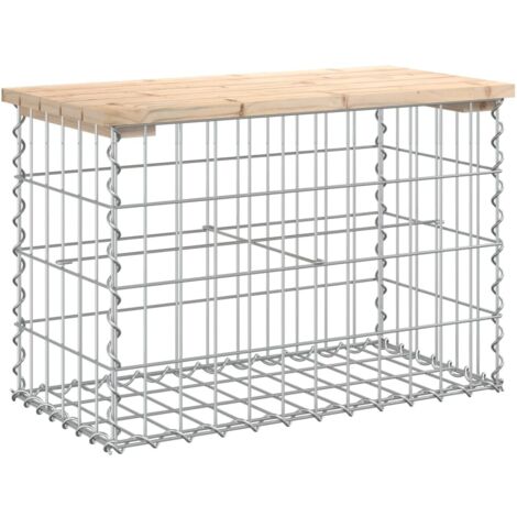 Banc de jardin  Banc extérieur  Banquette de jardin design de gabion 63x31,5x42cm bois massif de pin