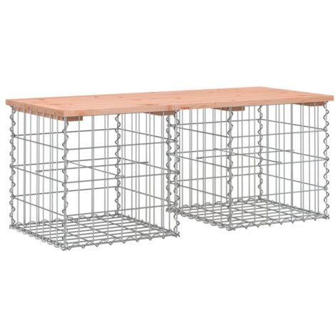 Banc de jardin  Banc extérieur  Banquette de jardin design gabion 103x44x42cm bois massif de douglas