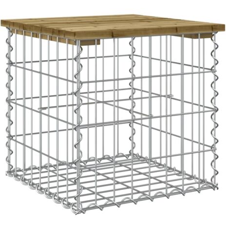 Banc de jardin  Banc extérieur  Banquette de jardin design gabion 43x44x42 cm bois de pin imprégné
