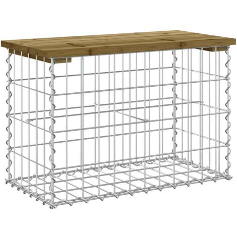 Banc de jardin  Banc extérieur  Banquette de jardin design gabion 63x31,5x42 cm bois de pin imprégné