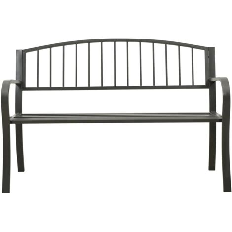 Banc de jardin  Banc extérieur  Banquette de jardin Gris 120 cm Acier