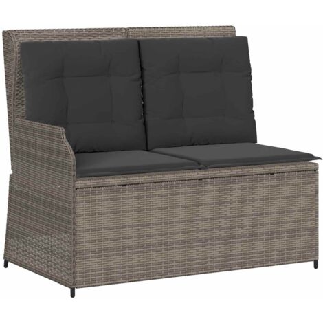 Banc de jardin  Banc extérieur  Banquette de jardin Gris polyrotin