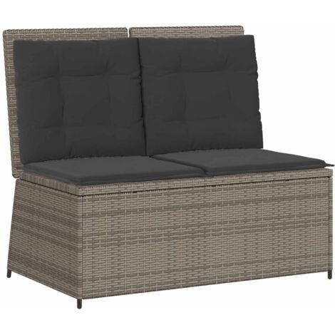 Banc de jardin  Banc extérieur  Banquette de jardin Gris polyrotin