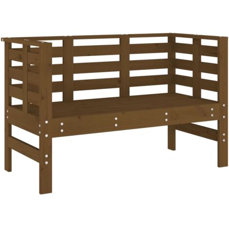 Banc de jardin  Banc extérieur  Banquette de jardin marron miel 111,5x53x71 cm bois massif de pin
