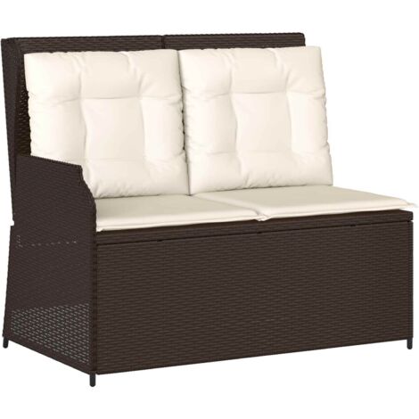 Banc de jardin  Banc extérieur  Banquette de jardin Marron polyrotin