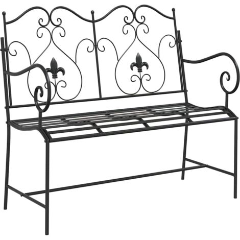 Banc de jardin  Banc extérieur  Banquette de jardin Noir 104 x 54 x 93 cm Acier