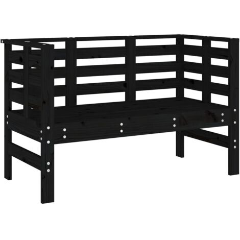 Banc de jardin  Banc extérieur  Banquette de jardin noir 111,5x53x71 cm bois massif de pin