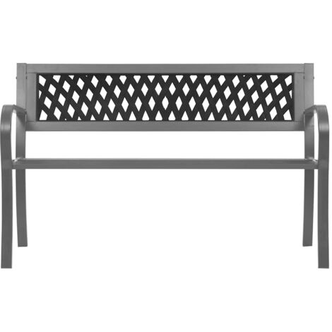 Banc de jardin  Banc extérieur  Banquette de jardin Noir 120 cm Acier