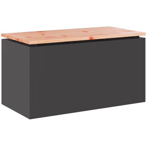 Banc de jardin  Banc extérieur  Banquette de jardin Noir 80 x 40 x 43 cm Acier