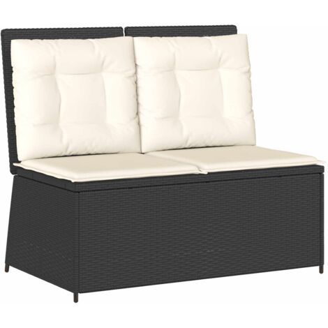 Banc de jardin  Banc extérieur  Banquette de jardin Noir polyrotin